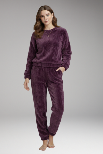 Women's Pyjama Set Round Neck Cotton