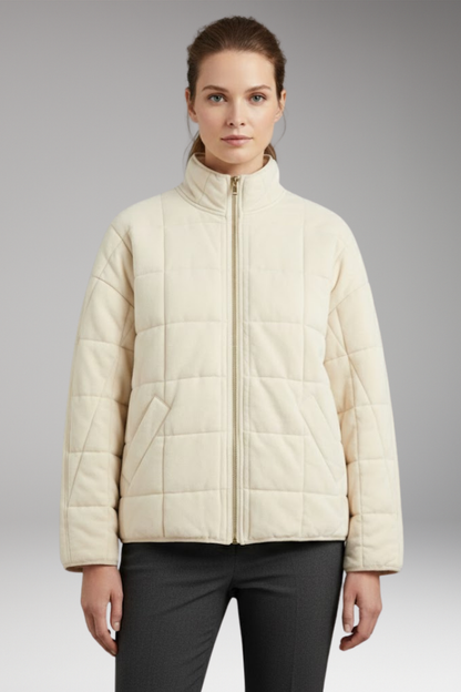 Women's Quilted Jacket Full-Length Zipper