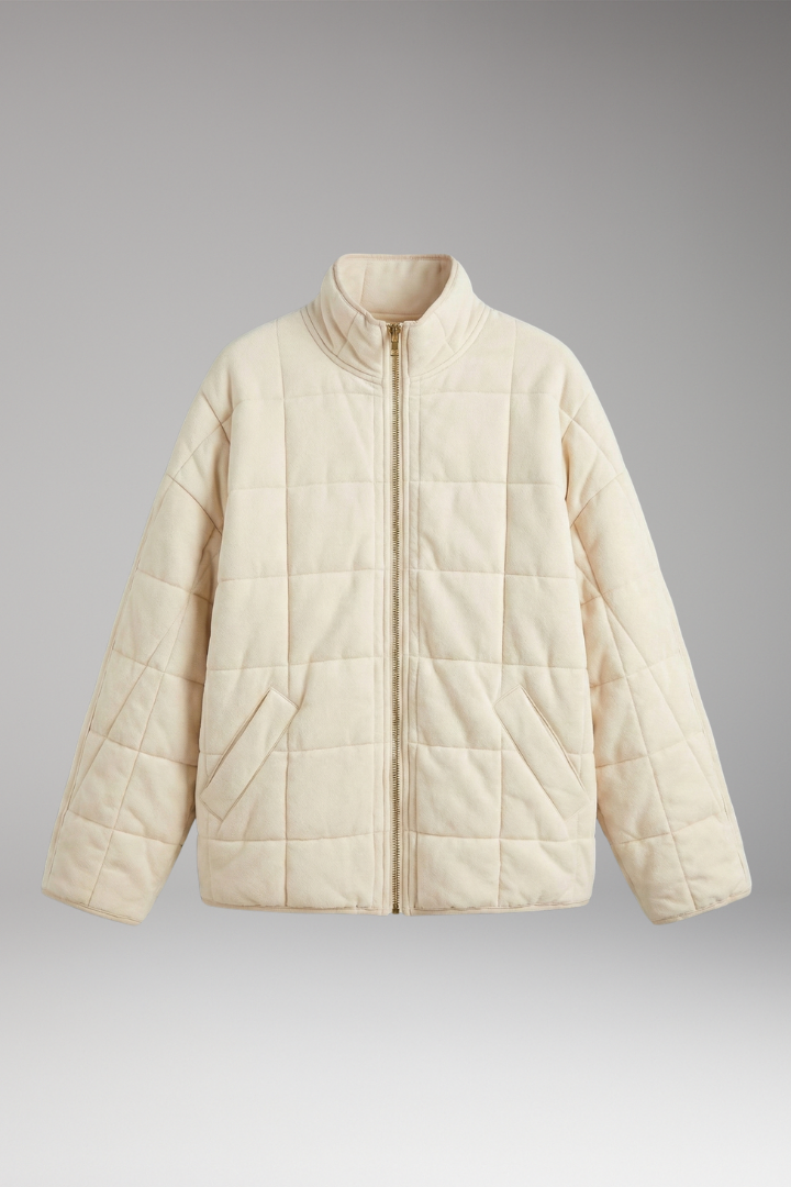 Women's Quilted Jacket Full-Length Zipper - VibreMode
