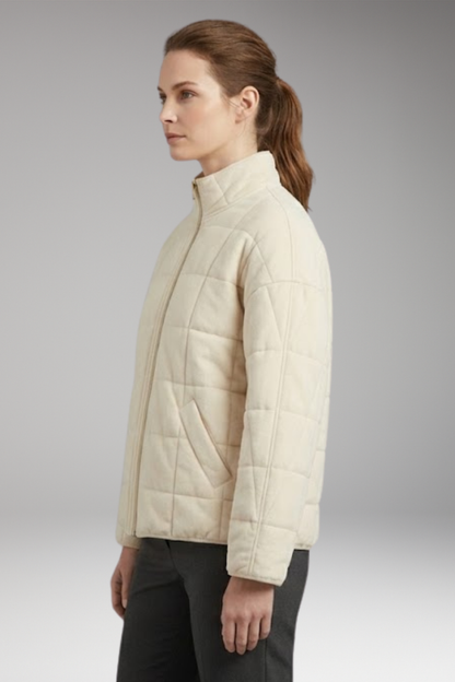 Women's Quilted Jacket Full-Length Zipper