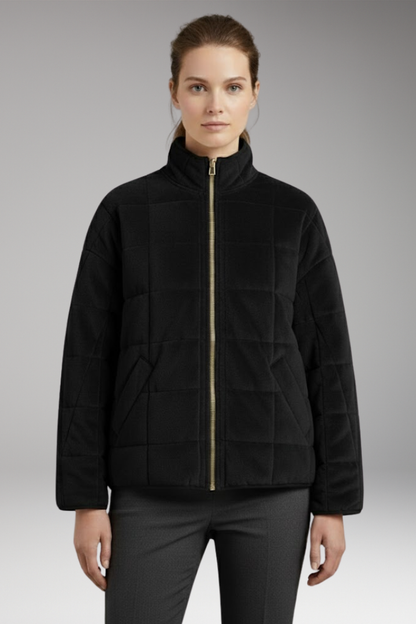 Women's Quilted Jacket Full-Length Zipper