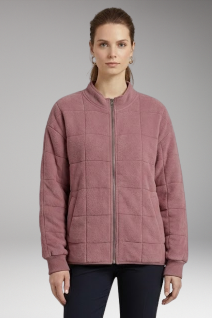 Women's Quilted Jacket Full-Length Zipper