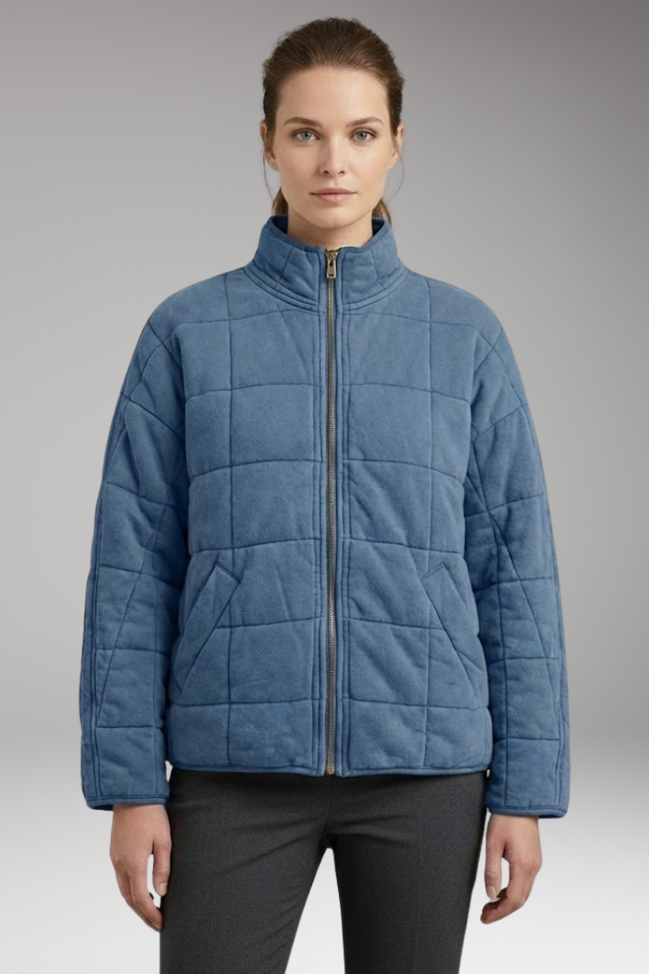 Women's Quilted Jacket Full-Length Zipper