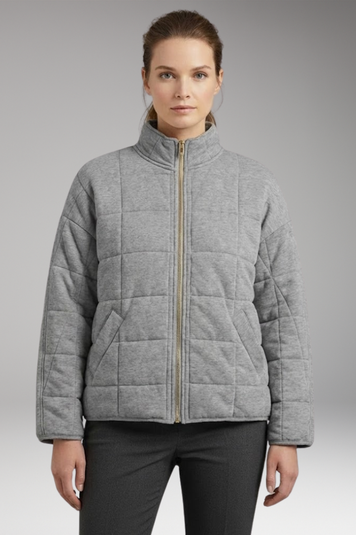 Women's Quilted Jacket Full-Length Zipper