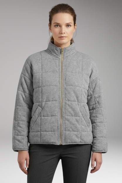 Women's Quilted Jacket Full-Length Zipper