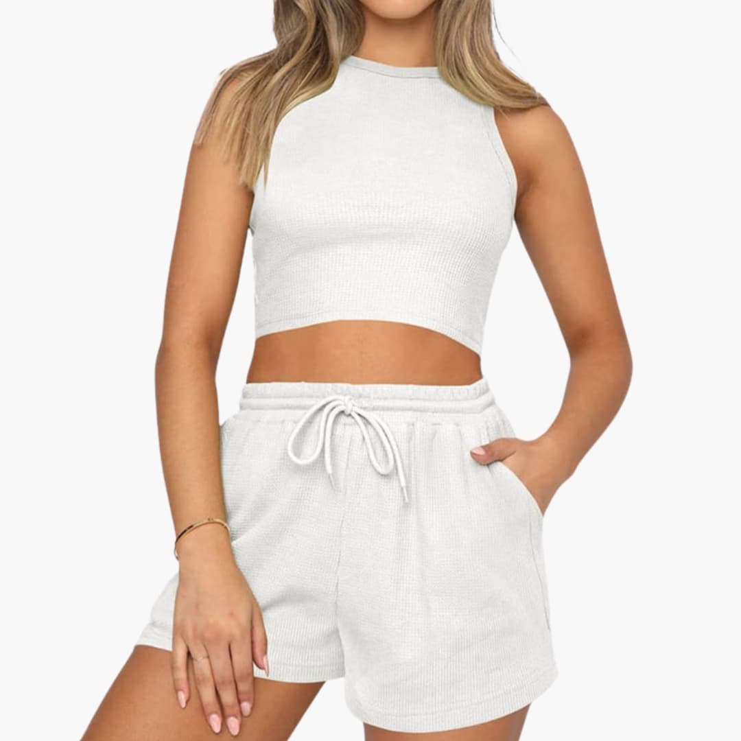 Women's Athletic Two-Piece Set Racerback and Shorts