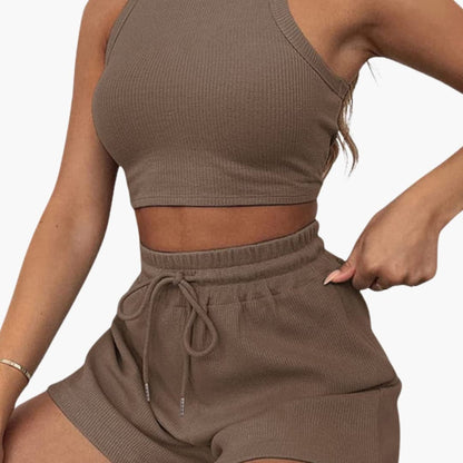 Women's Athletic Two-Piece Set Racerback and Shorts