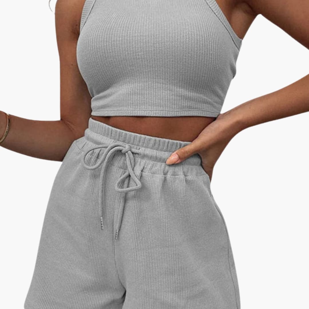Women's Athletic Two-Piece Set Racerback and Shorts