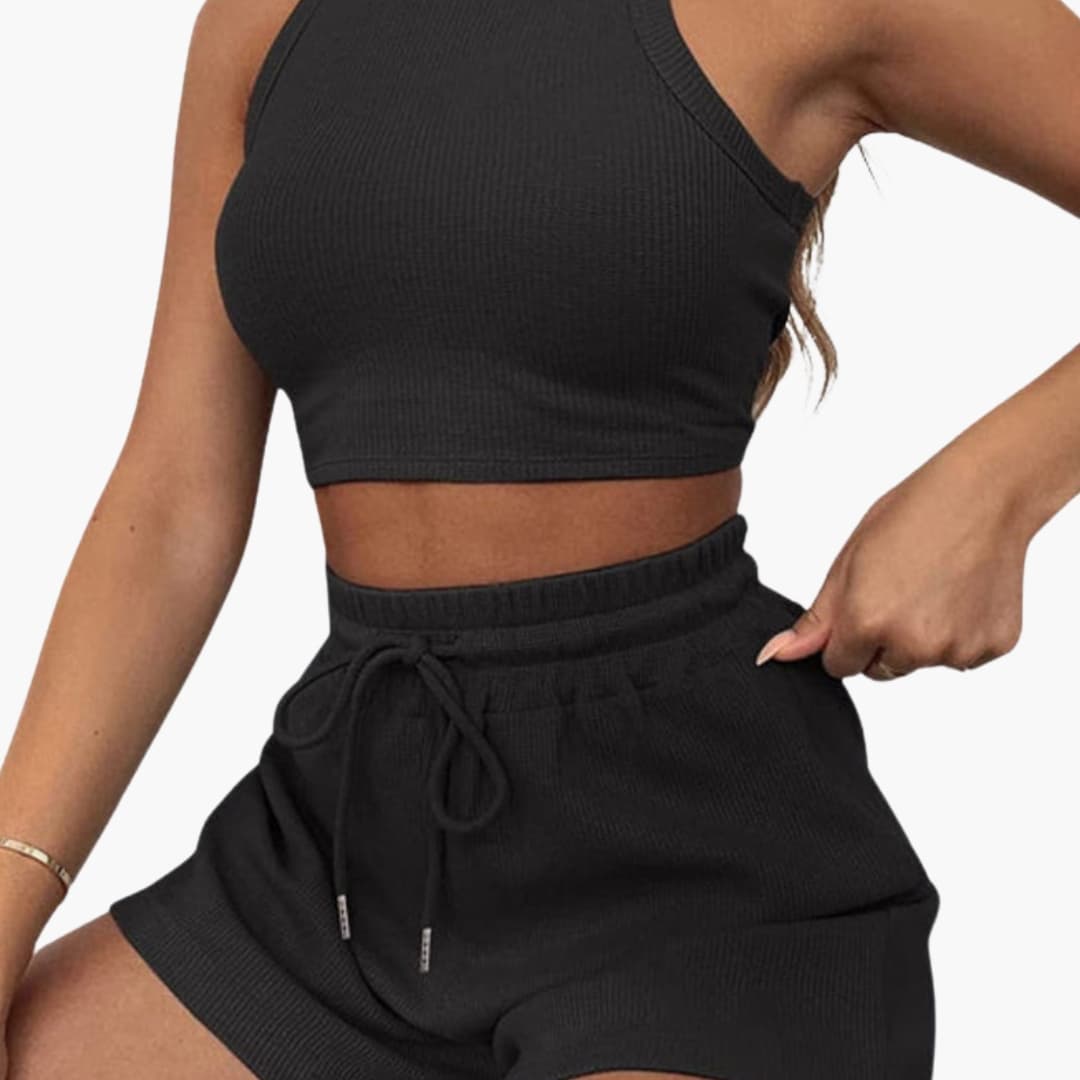 Women's Athletic Two-Piece Set Racerback and Shorts