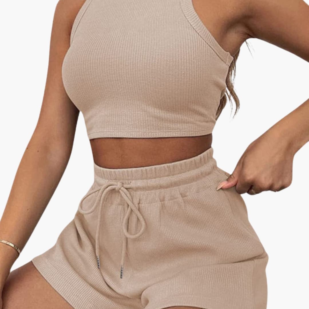 Women's Athletic Two-Piece Set Racerback and Shorts