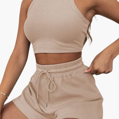 Women's Athletic Two-Piece Set Racerback and Shorts