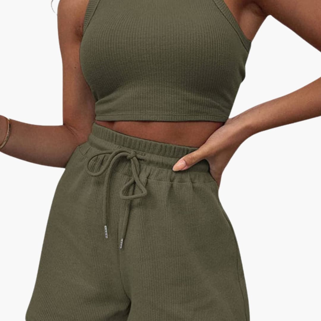 Women's Athletic Two-Piece Set Racerback and Shorts