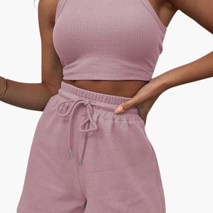 Women's Athletic Two-Piece Set Racerback and Shorts