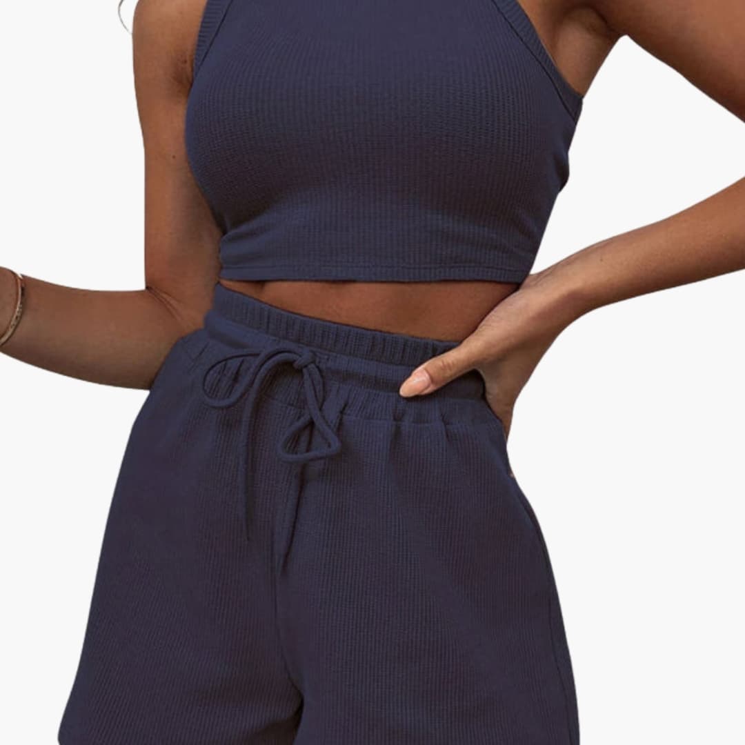 Women's Athletic Two-Piece Set Racerback and Shorts