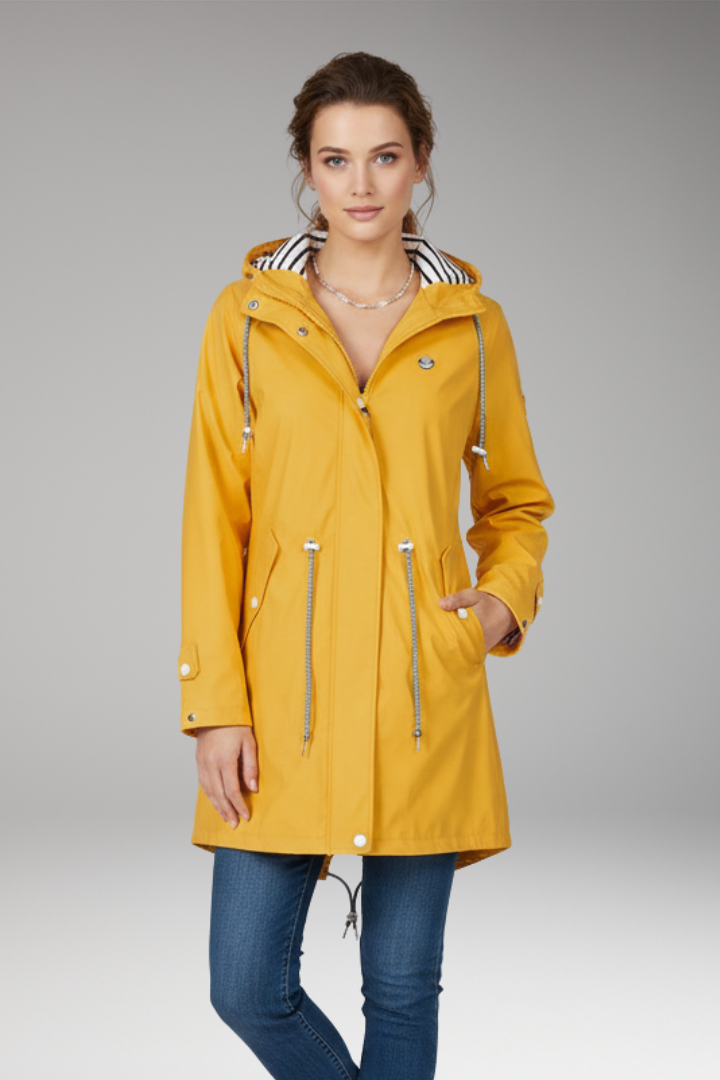 Women's Waterproof Raincoat Adjustable Hood Water-Resistant