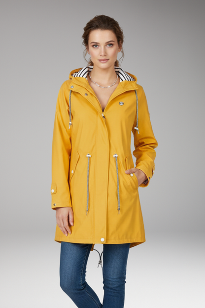 Women's Waterproof Raincoat Adjustable Hood Water-Resistant