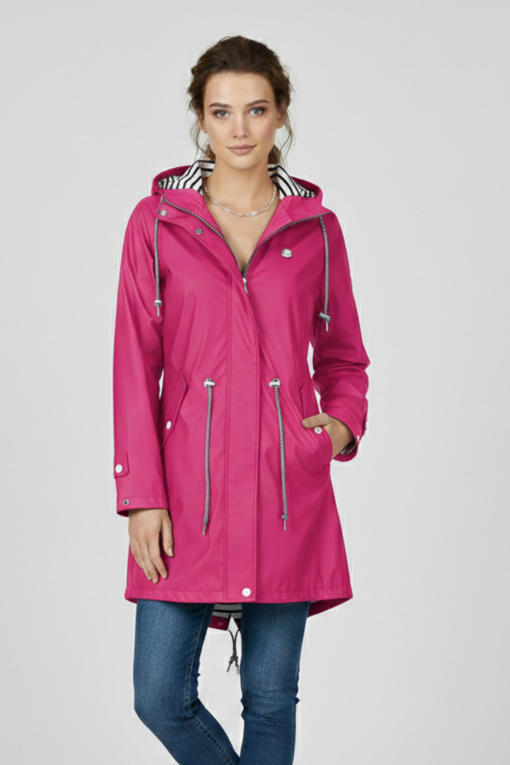 Women's Waterproof Raincoat Adjustable Hood Water-Resistant