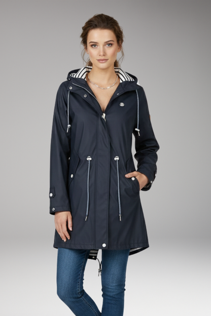 Women's Waterproof Raincoat Adjustable Hood Water-Resistant