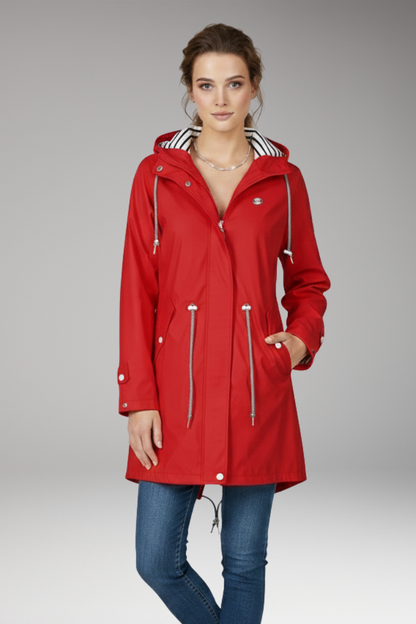 Women's Waterproof Raincoat Adjustable Hood Water-Resistant