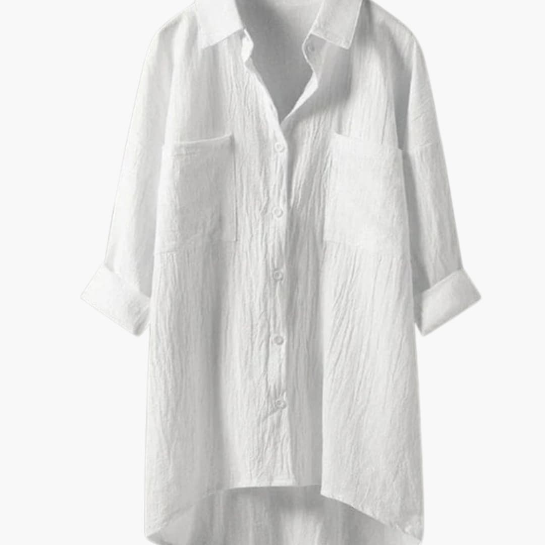 Women's Long Sleeve Blouse Relaxed Fit Blend Fabric