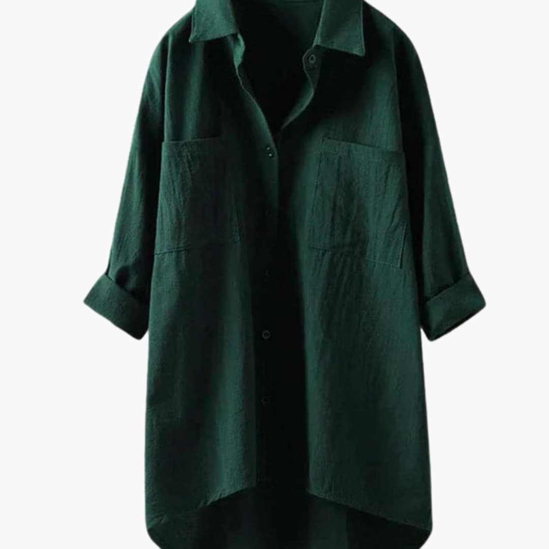 Women's Long Sleeve Blouse Relaxed Fit Blend Fabric
