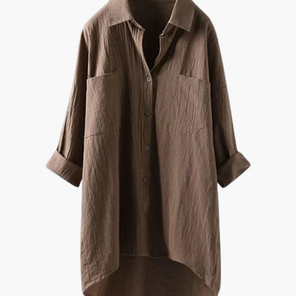 Women's Long Sleeve Blouse Relaxed Fit Blend Fabric