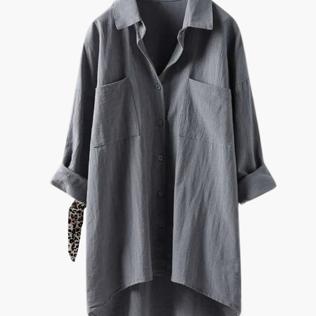 Women's Long Sleeve Blouse Relaxed Fit Blend Fabric