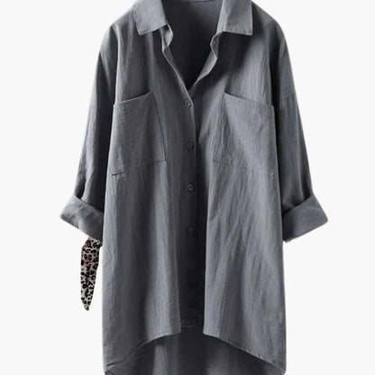 Women's Long Sleeve Blouse Relaxed Fit Blend Fabric