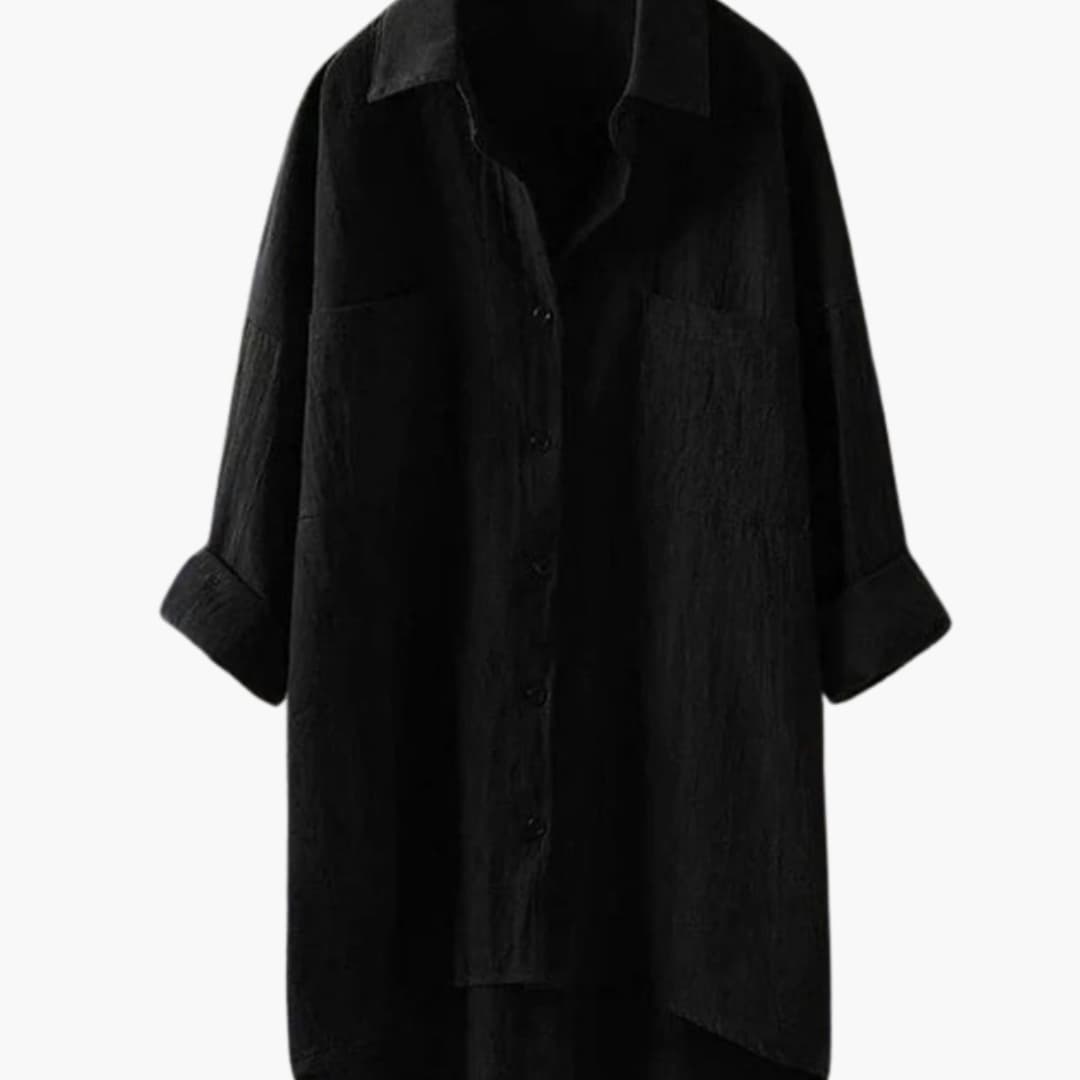 Women's Long Sleeve Blouse Relaxed Fit Blend Fabric