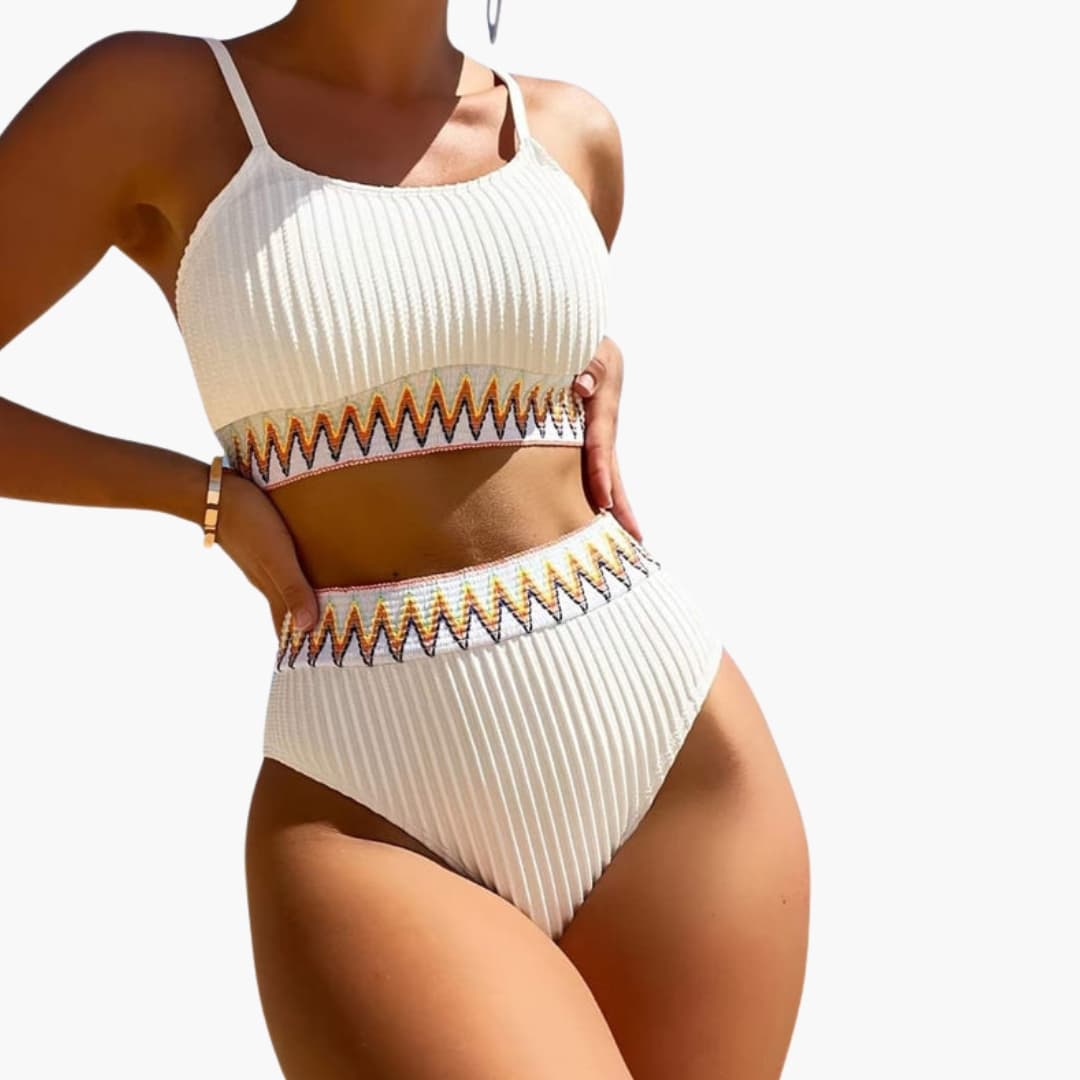 Women's High Waisted Bikini Set Padded Crop - VibreMode