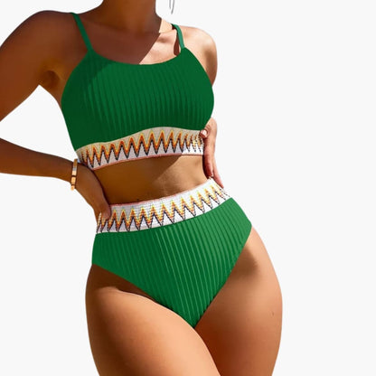 Women's High Waisted Bikini Set Padded Crop