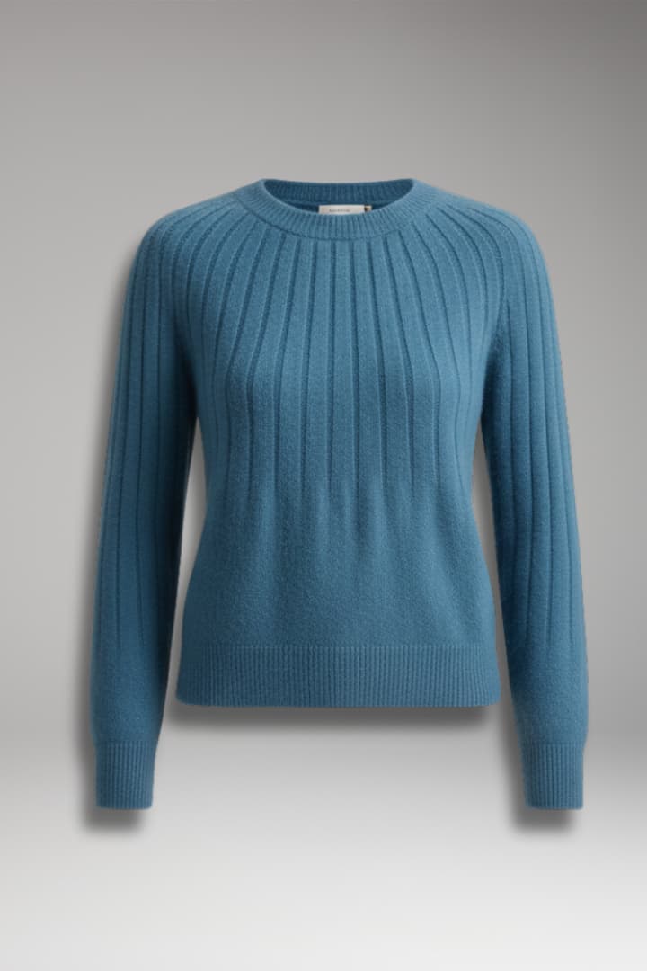 Women's Round Neck Sweater Ribbed - VibreMode