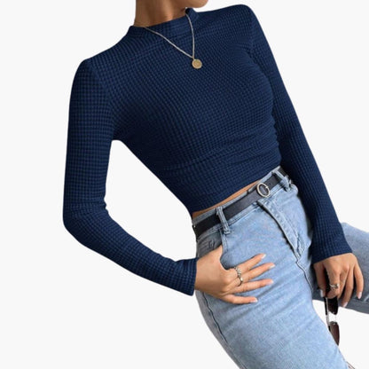 Women's Long Sleeve Crop Ribbed