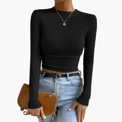 Women's Long Sleeve Crop Ribbed