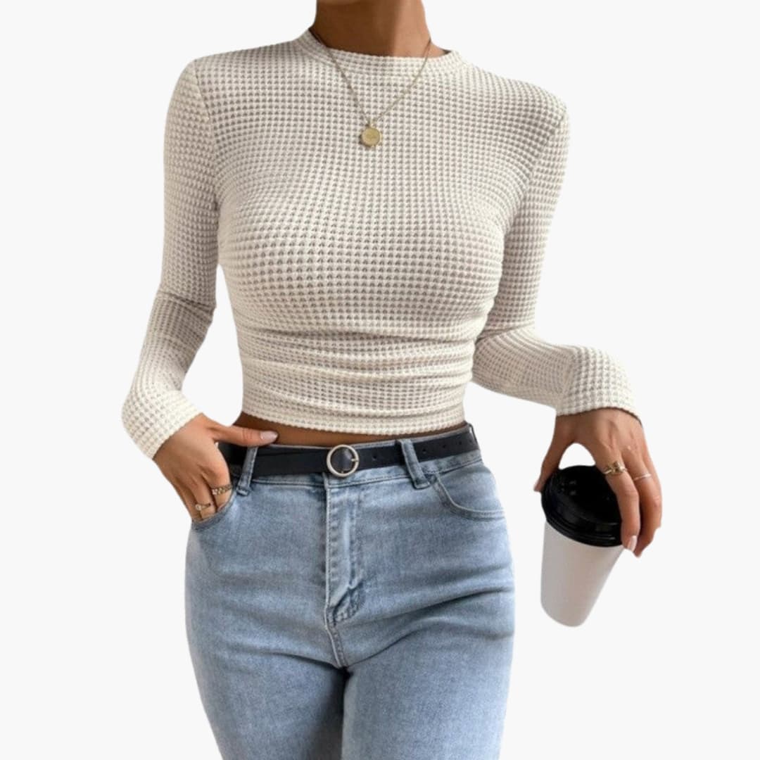 Women's Long Sleeve Crop Ribbed