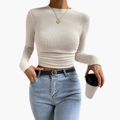 Women's Long Sleeve Crop Ribbed