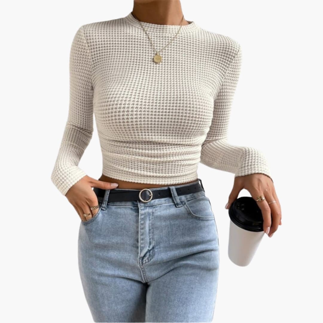 Women's Long Sleeve Crop Ribbed