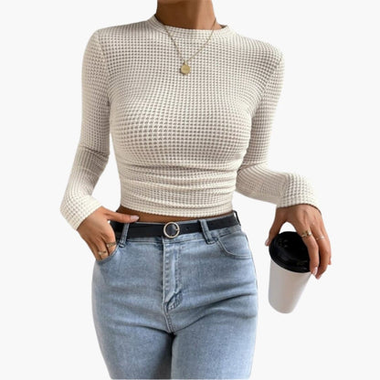 Women's Long Sleeve Crop Ribbed