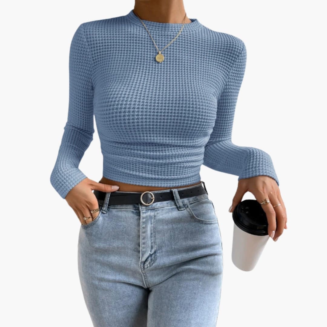 Women's Long Sleeve Crop Ribbed