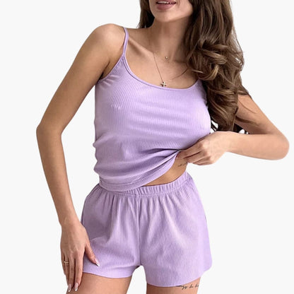 Women's Two-Piece Spaghetti Strap And Shorts Set