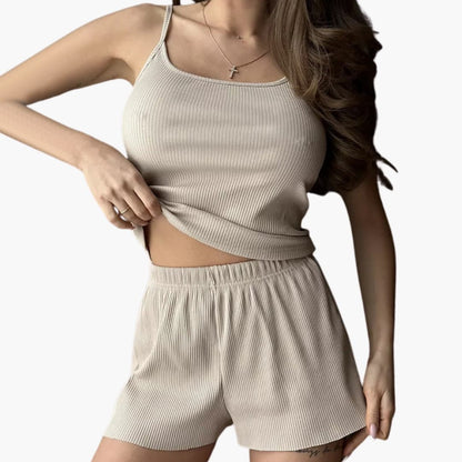 Women's Two-Piece Spaghetti Strap And Shorts Set