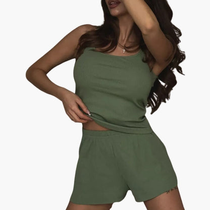 Women's Two-Piece Spaghetti Strap And Shorts Set