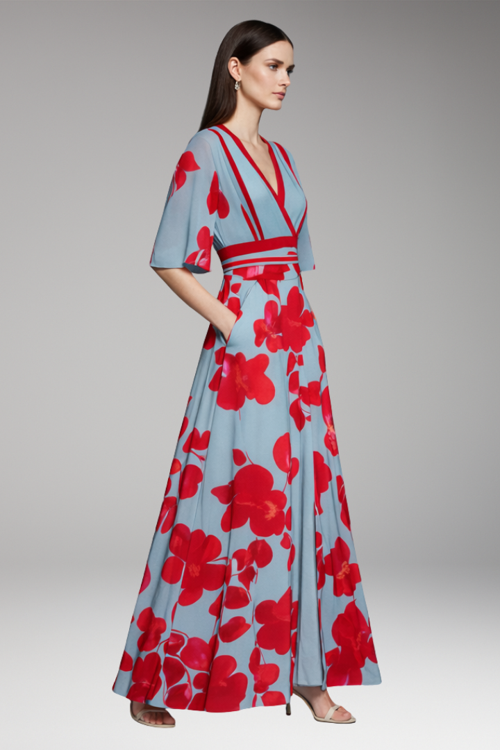 Women's Elegant Maxi Dress Waist Detail