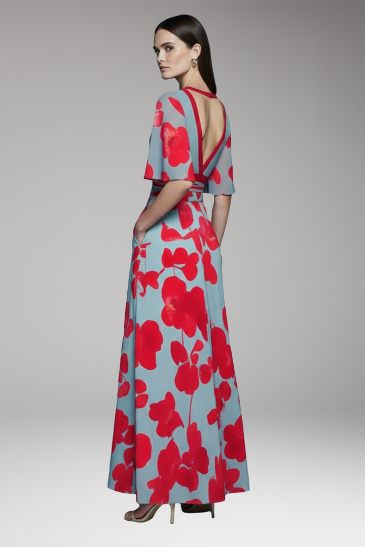 Women's Elegant Maxi Dress Waist Detail