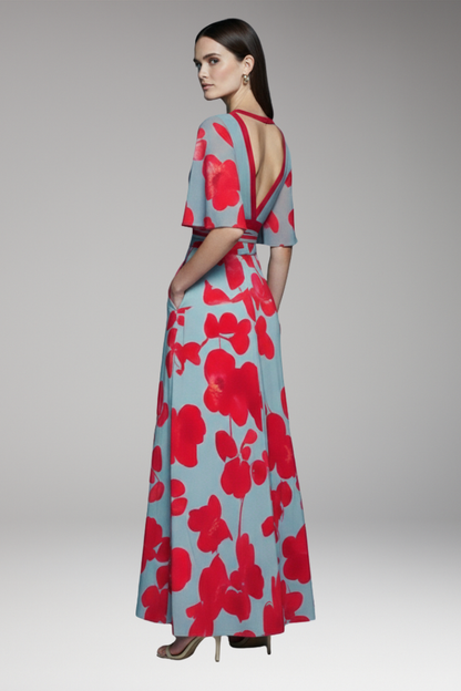 Women's Elegant Maxi Dress Waist Detail