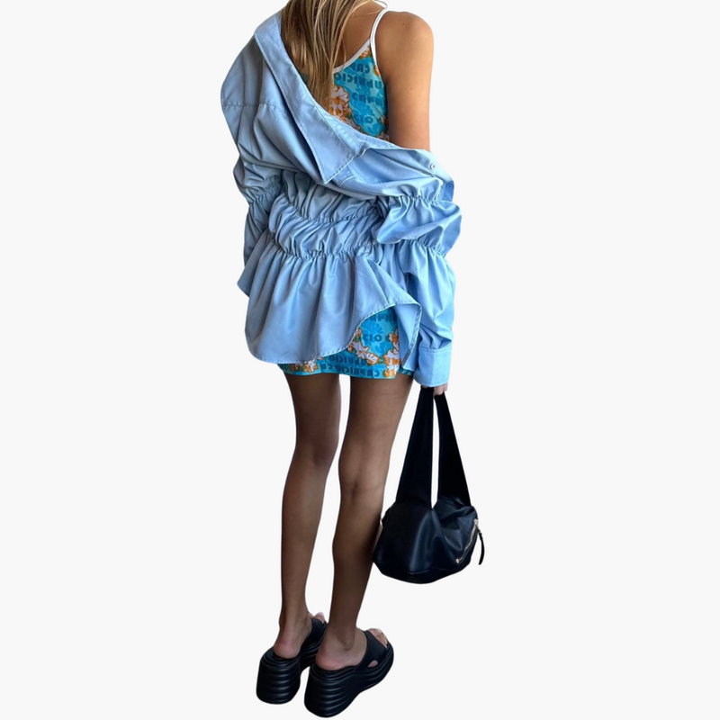 Women's Long Sleeve Ruffle Blouse Plain Woven