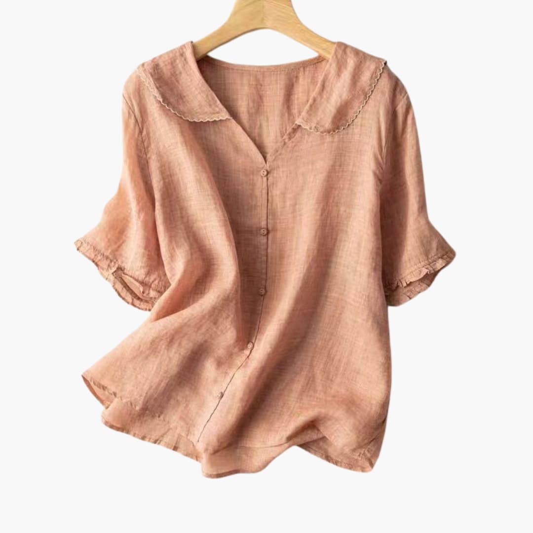 Women's V-Neck Button Down Shirt