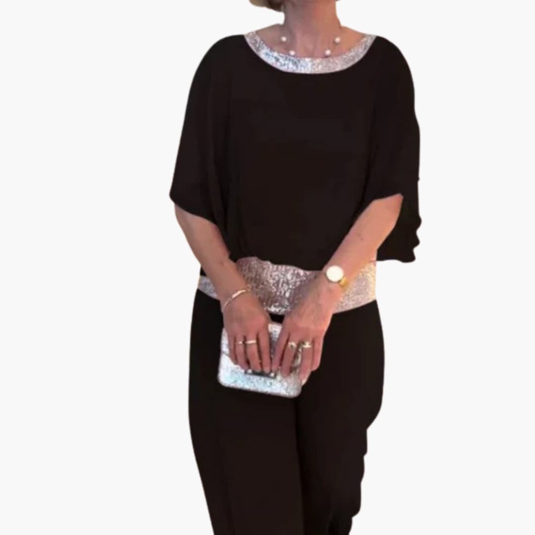 Women's Sleeveless Jumpsuit Sequin V-Neck Back Zipper