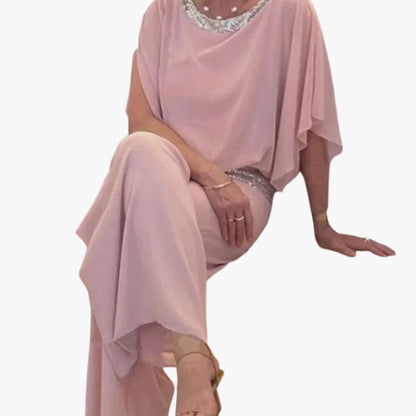 Women's Sleeveless Jumpsuit Sequin V-Neck Back Zipper - VibreMode