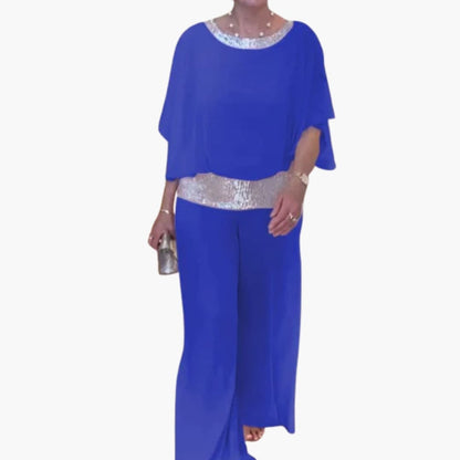 Women's Sleeveless Jumpsuit Sequin V-Neck Back Zipper